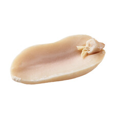  Half peeled peanut isolated on a white background