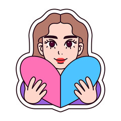 Isolated girl love gender human illustration vector