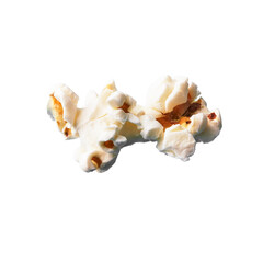  Single delicious salty popcorn isolated on a white background
