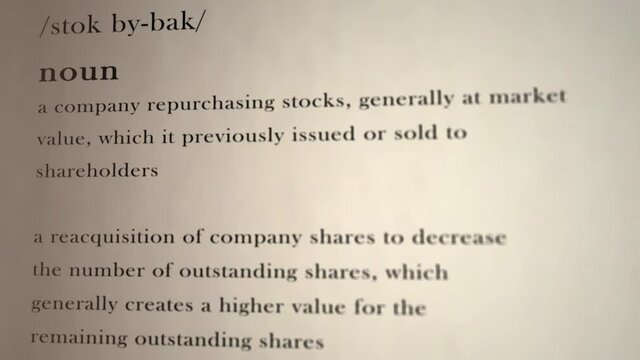  Stock Buyback Definition