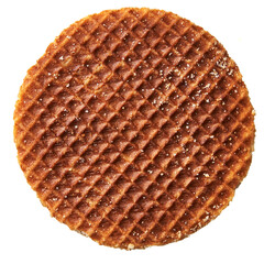  Single delicious waffle isolated over white background