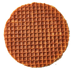  Single delicious waffle isolated over white background