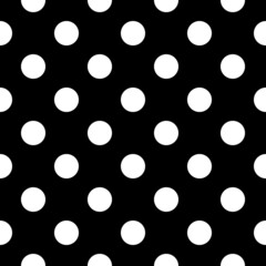 Seamless pattern. Big dots wallpaper. Circles image. Vector ornament. Polka dot motif. Circular figures backdrop. Rounds background. Dotted motif. Digital paper, textile print, web design, abstract.