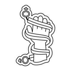 Isolated trans hand draw love gender human illustration vector