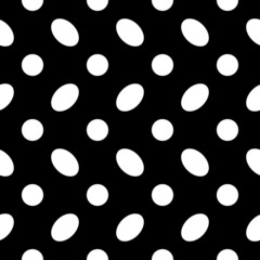 Seamless pattern. Circles, ovals ornament. Polka dot wallpaper. Dots, figures motif. Rounds background. Geometric backdrop. Dotted illustration. Spots image. Digital paper, textile print, abstract.