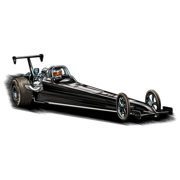 drag race isolated on white background for poster, t shirt print, business element, social media content, blog, sticker, vlog, and card. vector illustration.