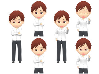 Obraz premium [Angry A] Man shirts Medium hair front