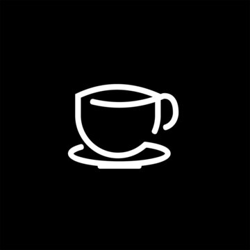  cup drink line logo design , cup  logo icon design template elements vector image