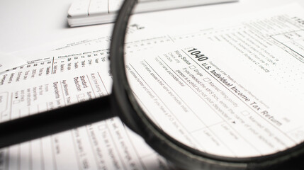 1040 U.S individual income tax return form. Tax form