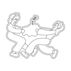 Isolated woman draw discount shop promo vector illustration