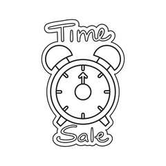 Isolated time draw discount shop promo vector illustration