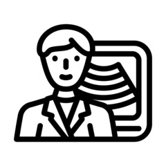 ultrasound medicine worker line icon vector. ultrasound medicine worker sign. isolated contour symbol black illustration