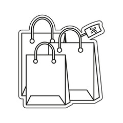 Isolated bag draw discount shop promo vector illustration