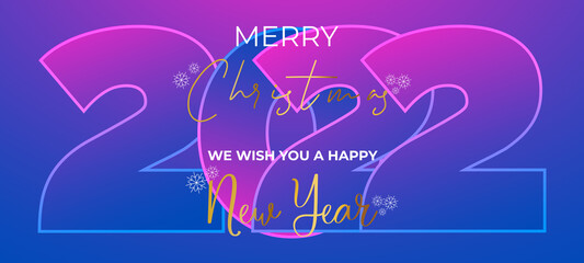 We wish you Happy New Year 2022 gold handwritten lettering tipography line design white sparkle firework light blue year 2022 background