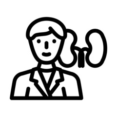 Obraz premium organ transplant doctor line icon vector. organ transplant doctor sign. isolated contour symbol black illustration