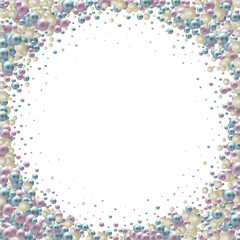 Frame made of colored pearl pearls. Festive background. eps 10