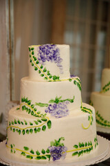 wedding cake airbrushed with flowers
