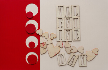 valentine day background with grungy hearts and circles