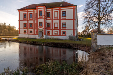 Horni Cerekev Castle. A manor house from the 14th century on the site of a water fortress. Horni Cerekev, Czech Republic