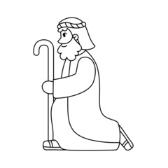 Isolated Shephered Belen draw manger jesus christmas vector illustration