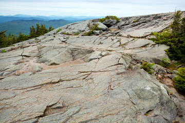 Glacial grooves in the bedrock of Mt. Kearsarge, New Hampshire.