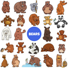 cartoon bears animal characters big set