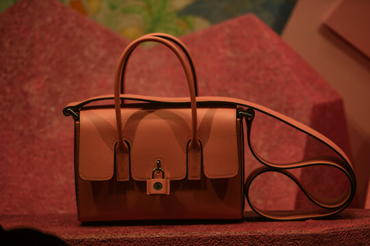 Hermes luxury and fashionable handbag from new collection 2022, close up store show case
