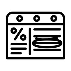 website with discounts line icon vector. website with discounts sign. isolated contour symbol black illustration