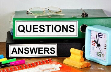 Questions and answers. The inscription on the folders. Collecting and receiving information about...