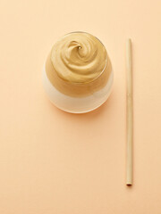 glass of Dalgona coffee