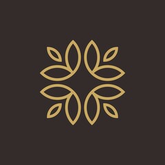 Leaf ornament logo icon abstract design vector