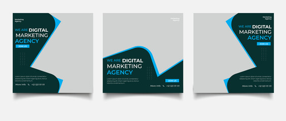 Digital marketing agency and corporate social media post template - obrazy, fototapety, plakaty