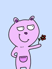 cute cartoon on blue background