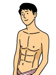 Naklejka premium cute man cartoon on white background