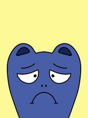 cute cartoon on yellow background