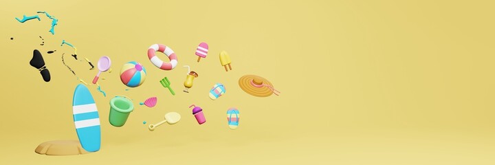 3d rendering of summer holidays in Bahama