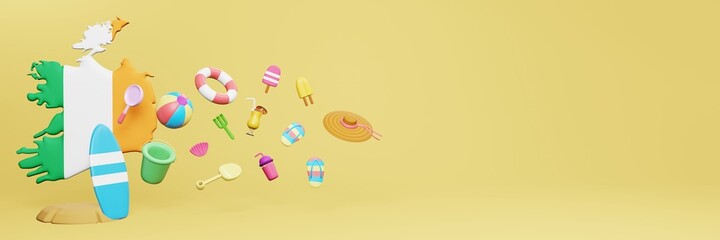 3d rendering of summer holidays in Ireland 