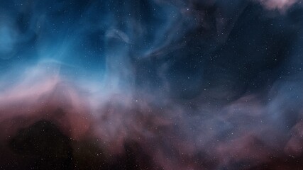 Obraz premium Deep space nebula with stars. Bright and vibrant Multicolor Starfield Infinite space outer space background with nebulas and stars. Star clusters, nebula outer space background 3d render