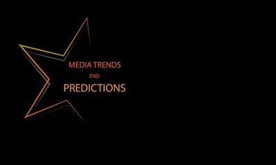 Stars with Media Trend words - predictions. Viral marketing, trends analysis, modern advertising business. Social measurement concept. Template with copy space.