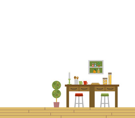 カウンターテーブルとスツール