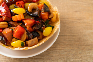Stir fried mixed Chinese fruits .and nuts