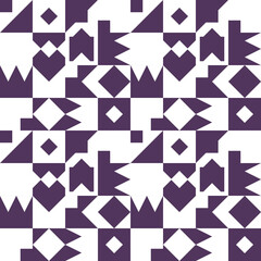 Purple geometric shapes. Vector checkerboard-like shapes.