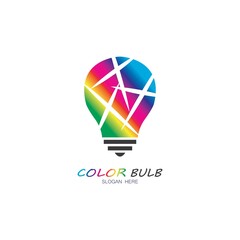 Colorful lightbulb logo designs concept  creative icon symbol technology logo  bulb logo designs