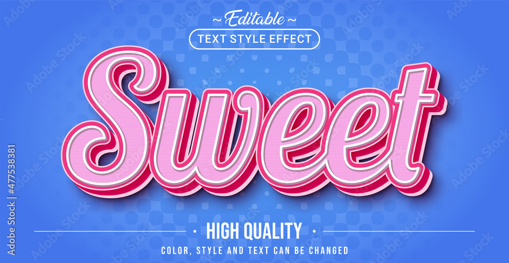 Aufkleber Editable text style effect - Sweet text style theme.