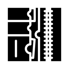 inside pockets in diary cover glyph icon vector. inside pockets in diary cover sign. isolated contour symbol black illustration