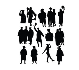 Happy Graduation Activity Silhouettes, art vector design
