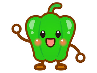 かわいいピーマンのイラスト＿ベクター