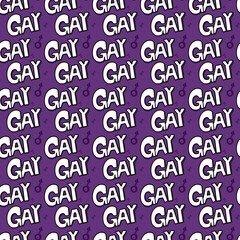 seamless pattern of text gay