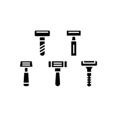 Mustache Cutter set icon isolated on white background