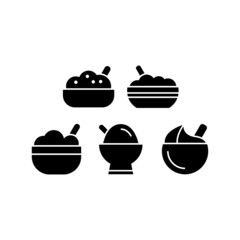 Porridge set icon isolated on white background